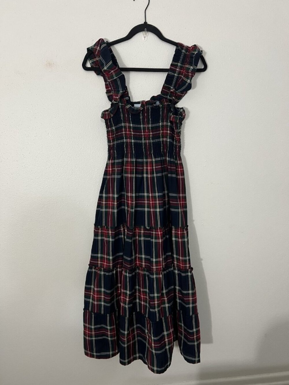 NWOT Hill House Nap Dress Green Red Navy Tartan Plaid Sleeveless Size XXS